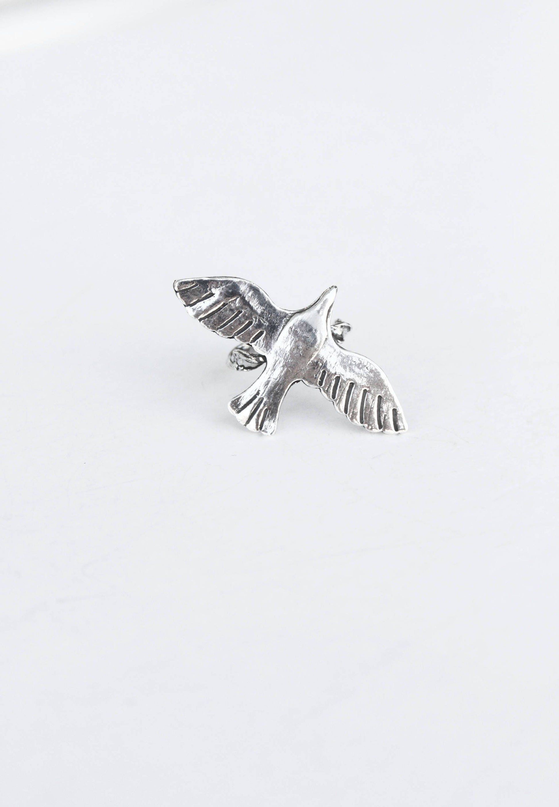 Silver bird-shaped ring