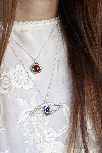 Necklaces with gemstones evil eye pendant