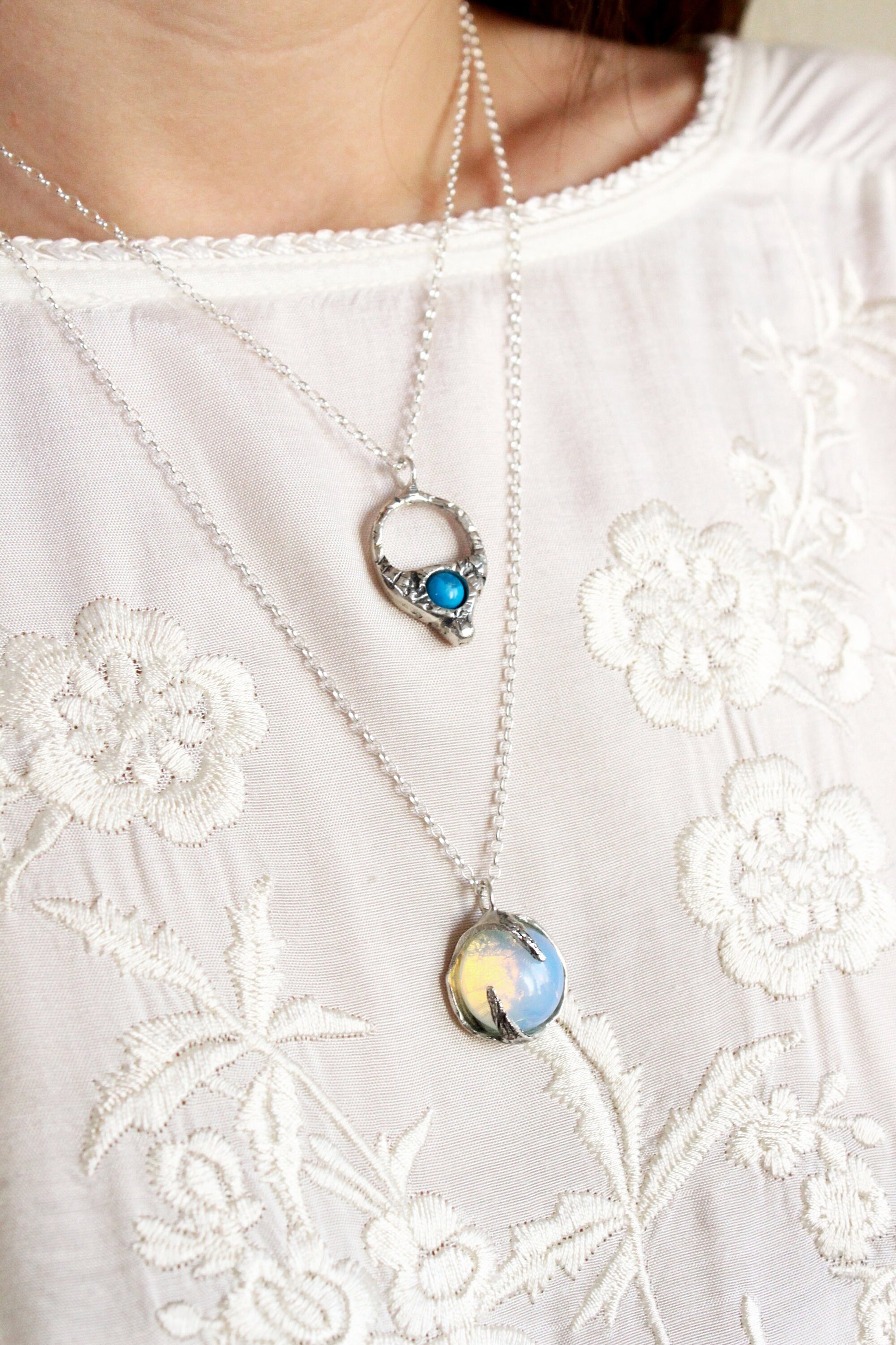 Crystals necklaces opal gemstone