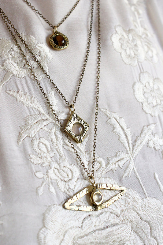 Crystals necklaces in bronze