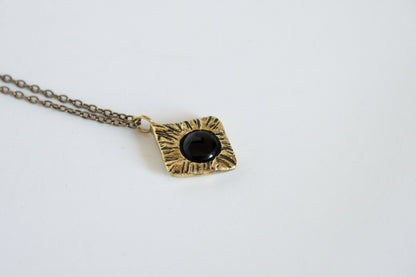 Necklace with a black onyx crystal