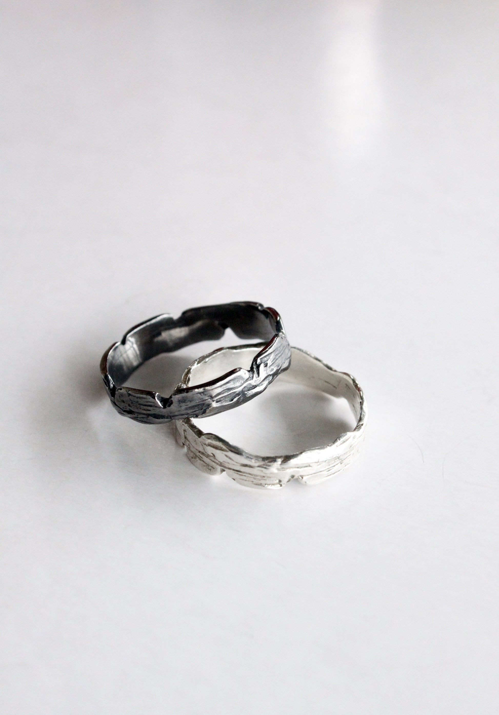 Two minimal silver rings 
