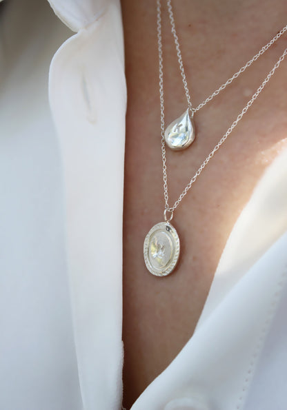 Silver necklaces with personalized initials monogram 
