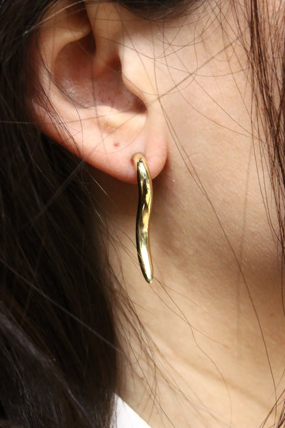 gold horn earrings
