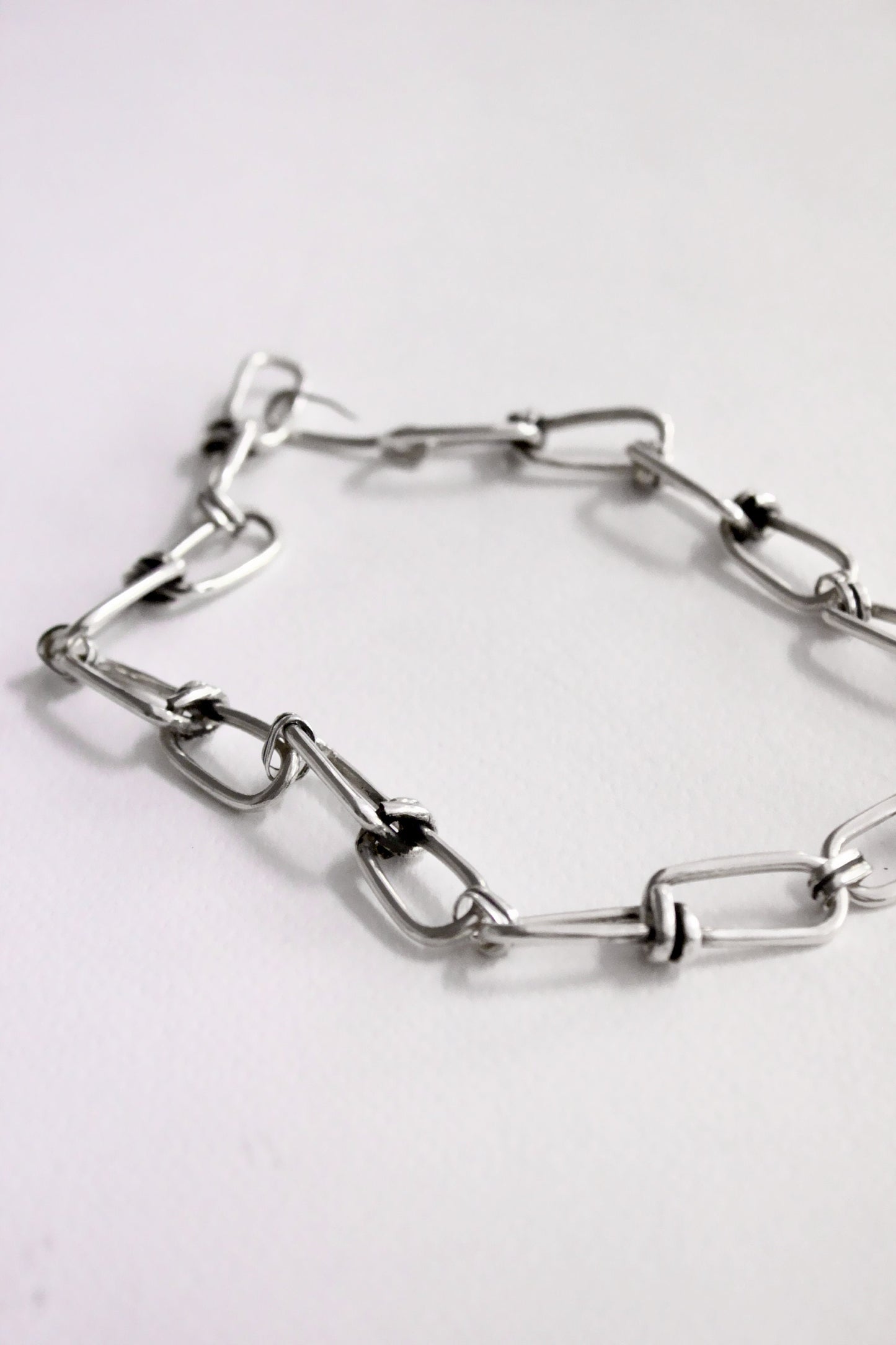 Silver chain statement necklace