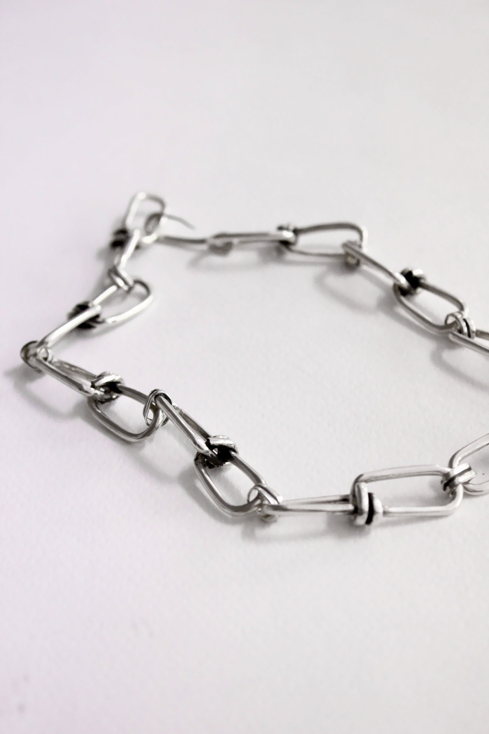 Silver chain statement necklace