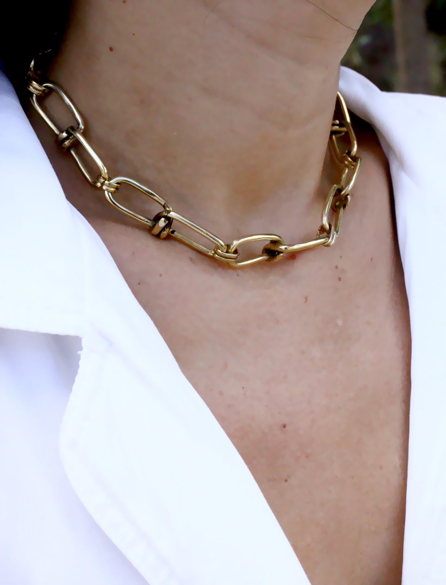 Gold chain chunky necklace