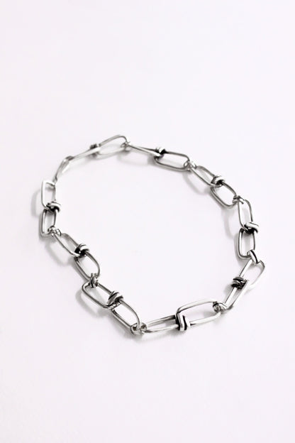Silver chain necklace link 