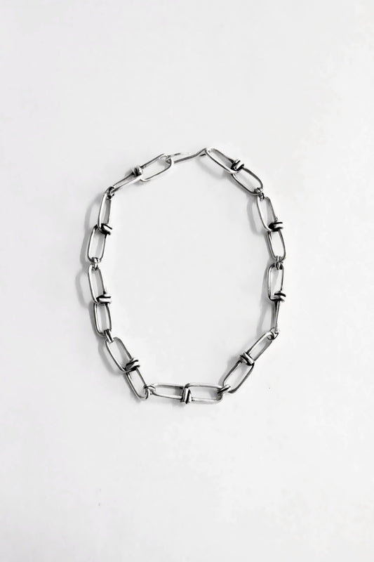 Silver chunky chain necklace