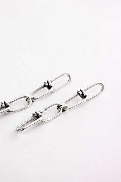 Silver chain-link earrings