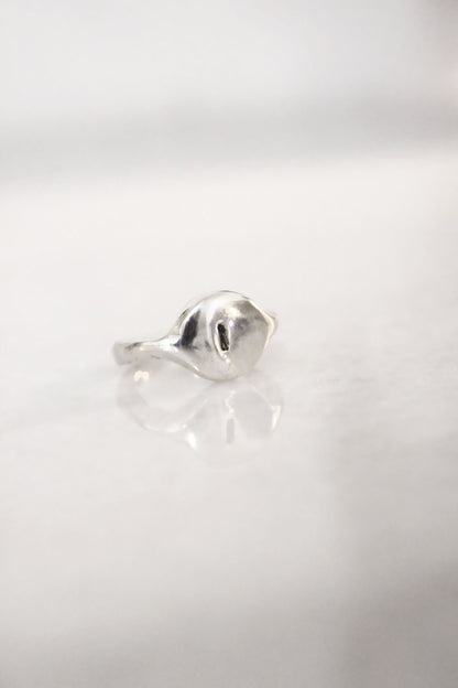 Silver personalized monogram letter ring