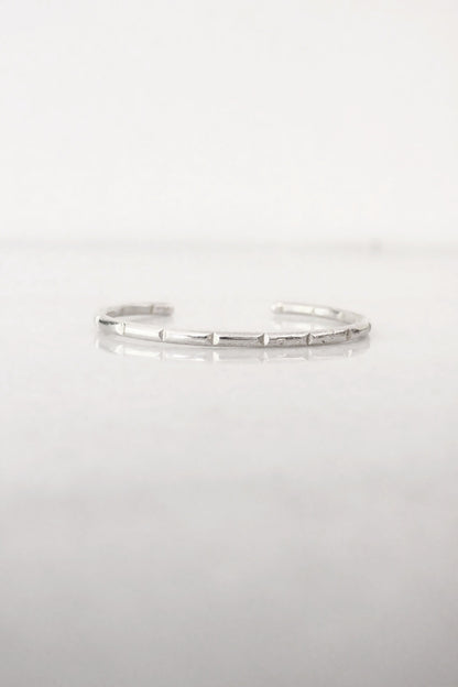 Silver minimal bar cuff bracelet 