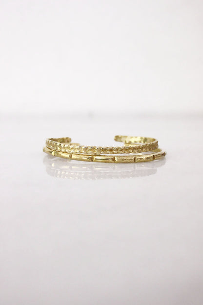 Gold bracelet minimal bar cuff