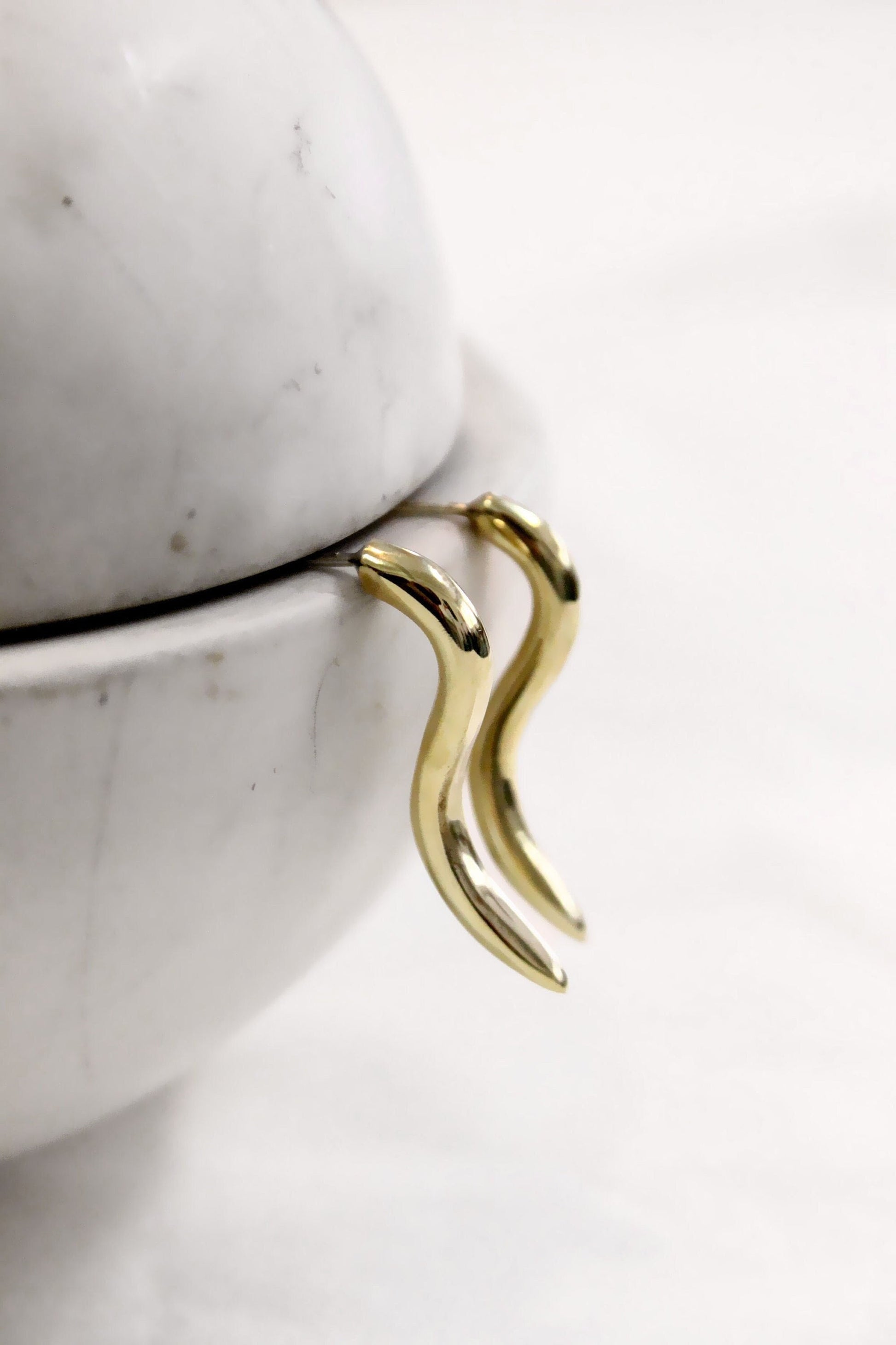 Gold horn earrings